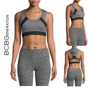 BCBGeneration Hooded Sports Bra Size M Gray Black